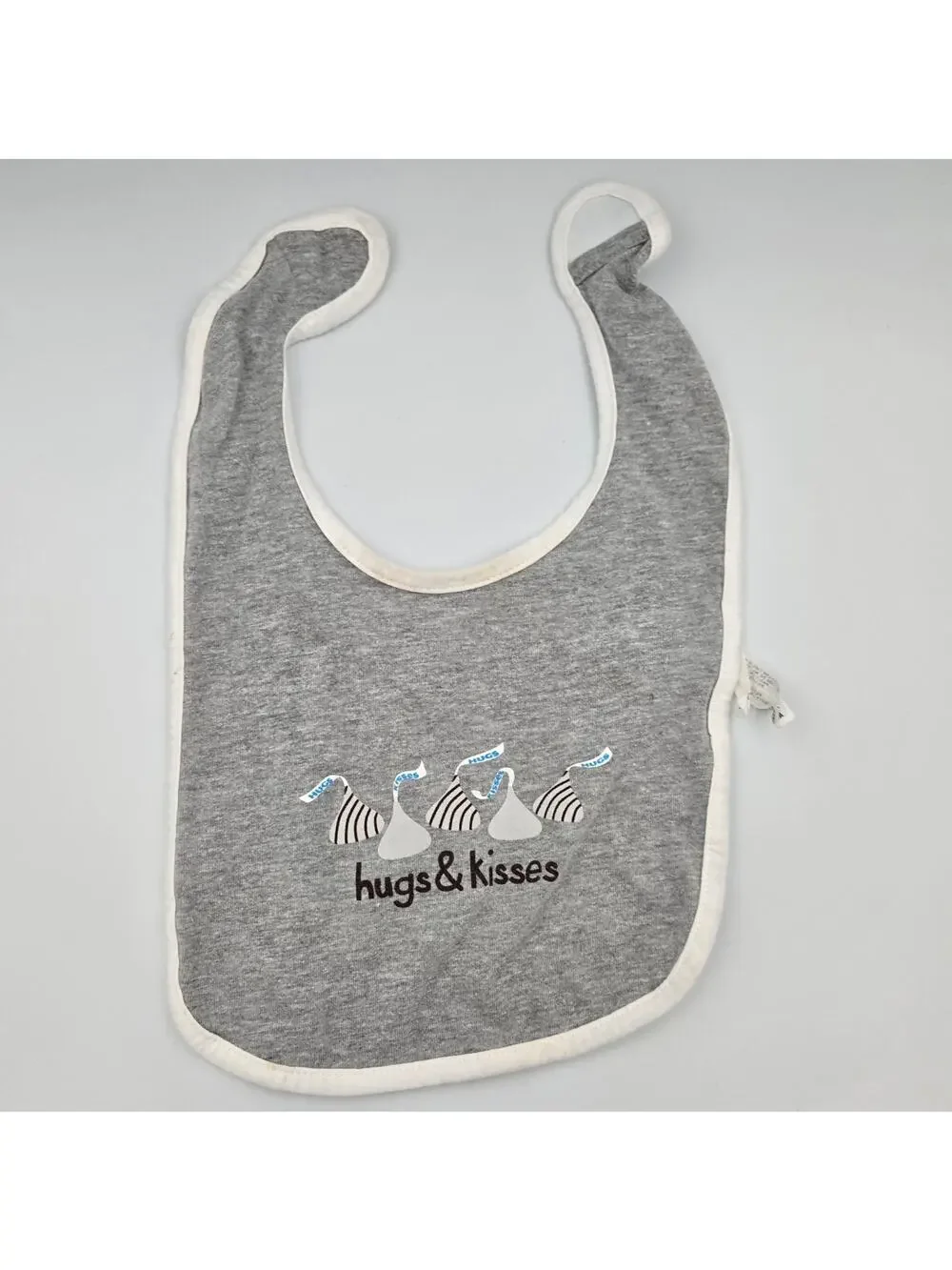 Hershey's Hugs and Kisses Baby Bib Gray Unisex Rabbit Skins Brand